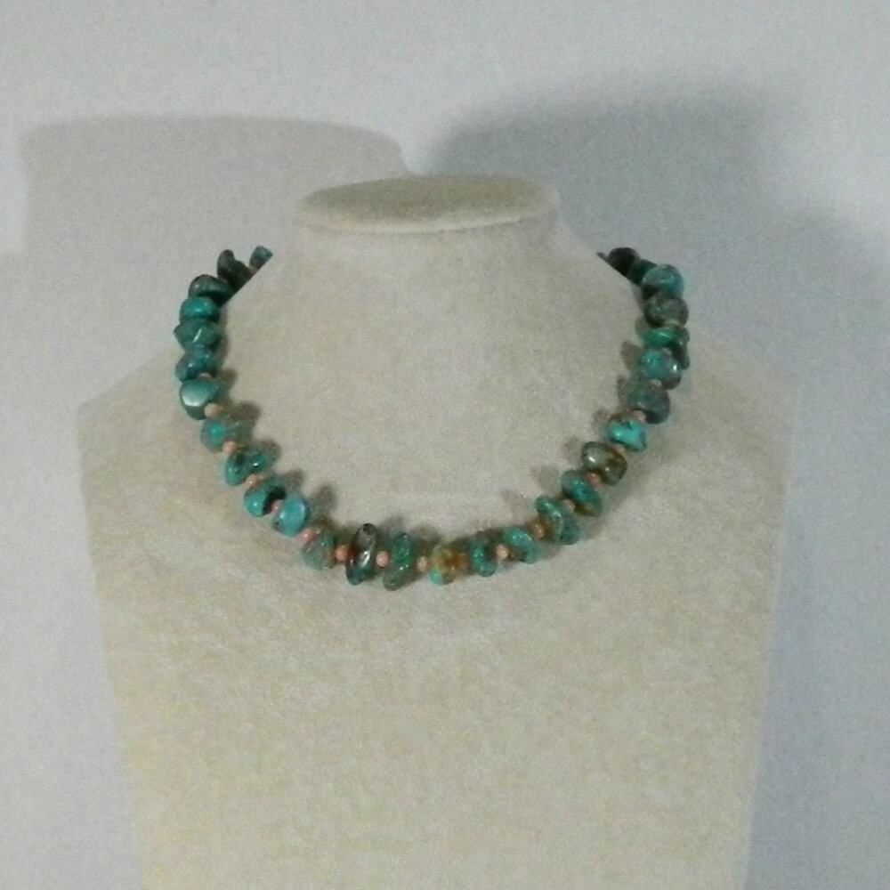 Repurposed Restrung Old Pawn Nugget Necklace w/contemp findings